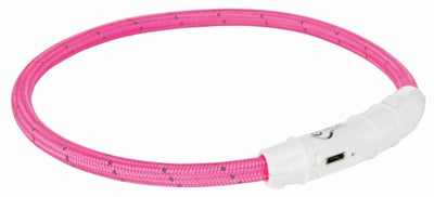 Trixie Leuchthalsband Hund Blitz Usb Tpu / Nylon Rosa