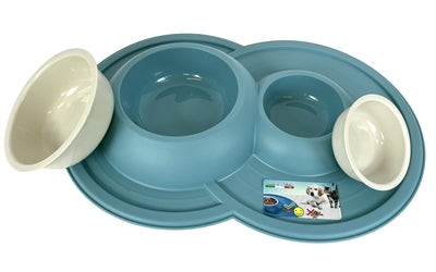 Happy Pet Mad About Pets Futter-/Trinknapf Vulkan Doppelt Hellblau