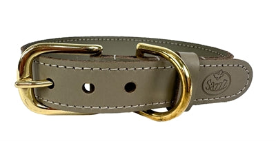 Sazzz Hundehalsband Braveheart Classic Leder Taupe