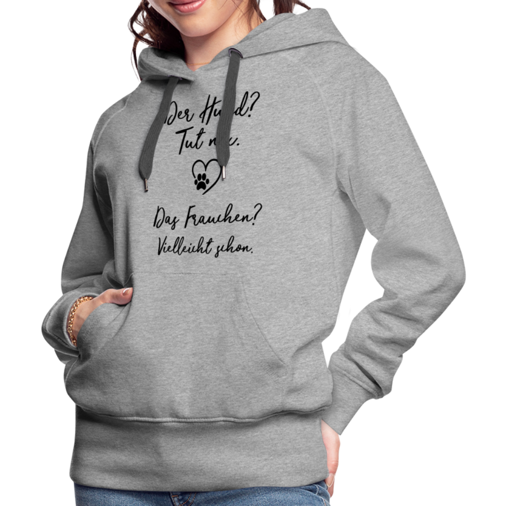 Frauen Premium Hoodie - Grau meliert