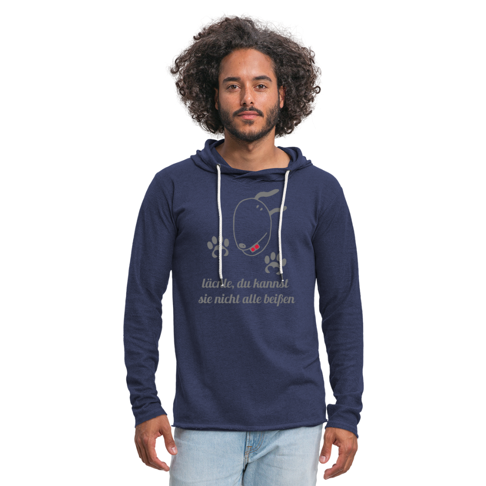 Leichtes Kapuzensweatshirt Unisex - Navy meliert