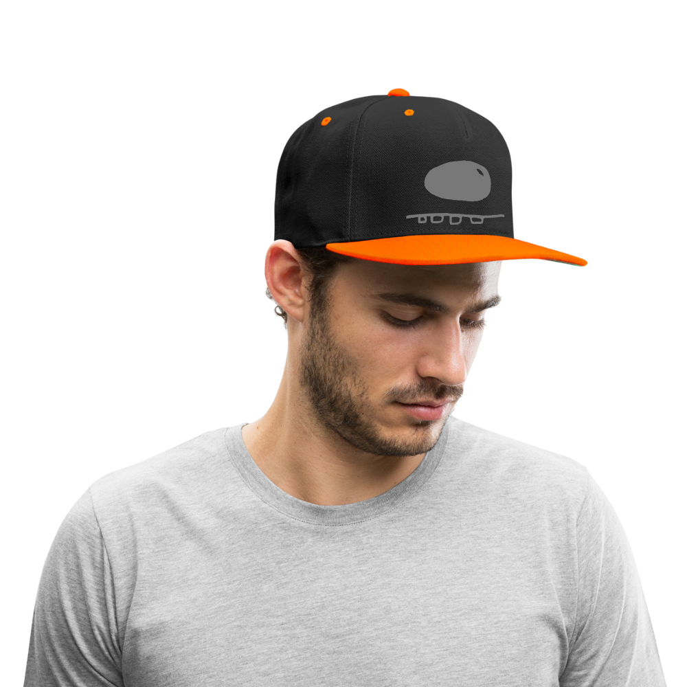 Kontrast Snapback Cap - Schwarz/Neonorange