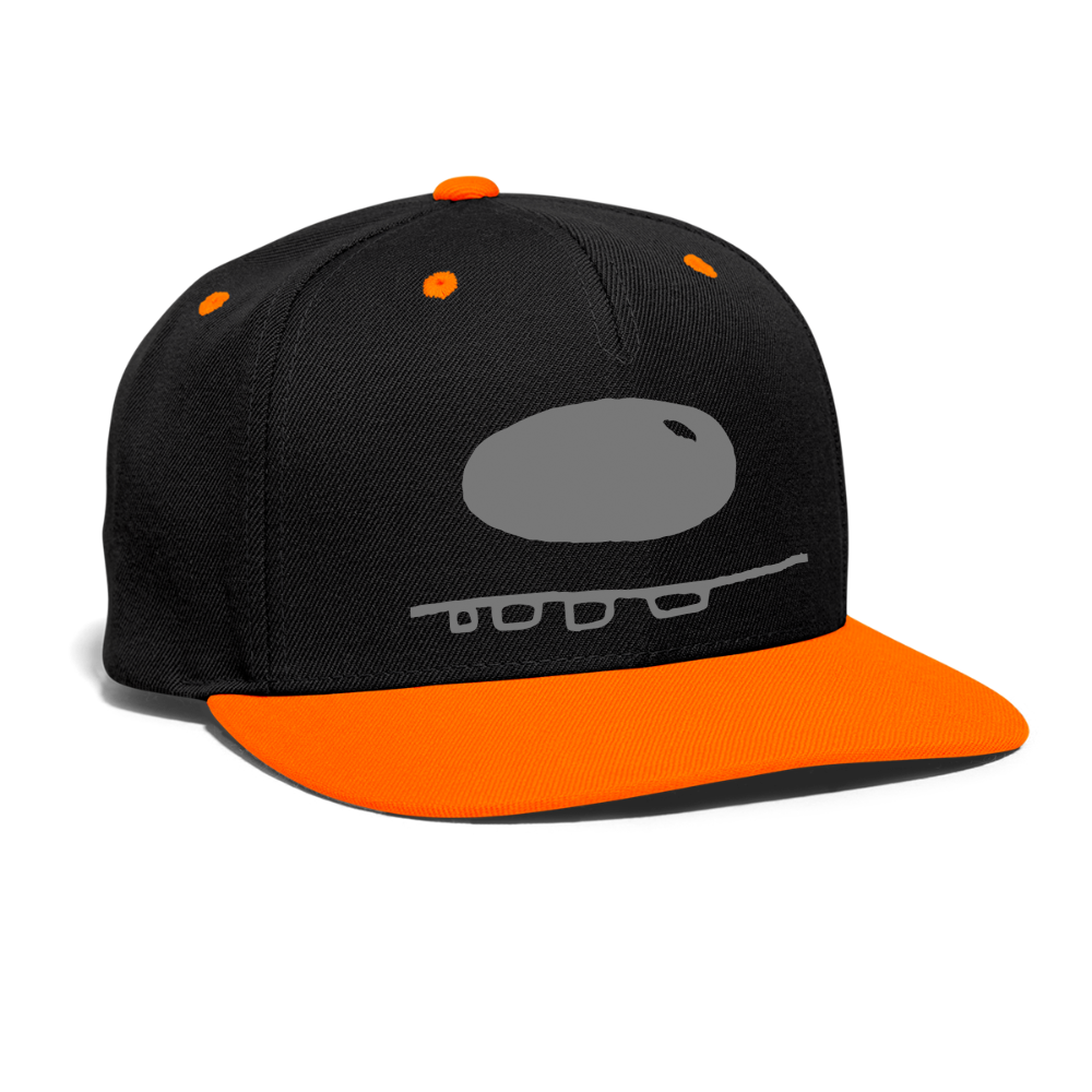 Kontrast Snapback Cap - Schwarz/Neonorange